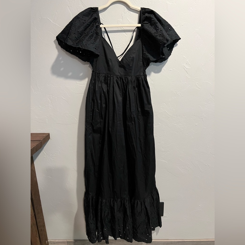 En Saison Barnette eyelet maxi dress in Black